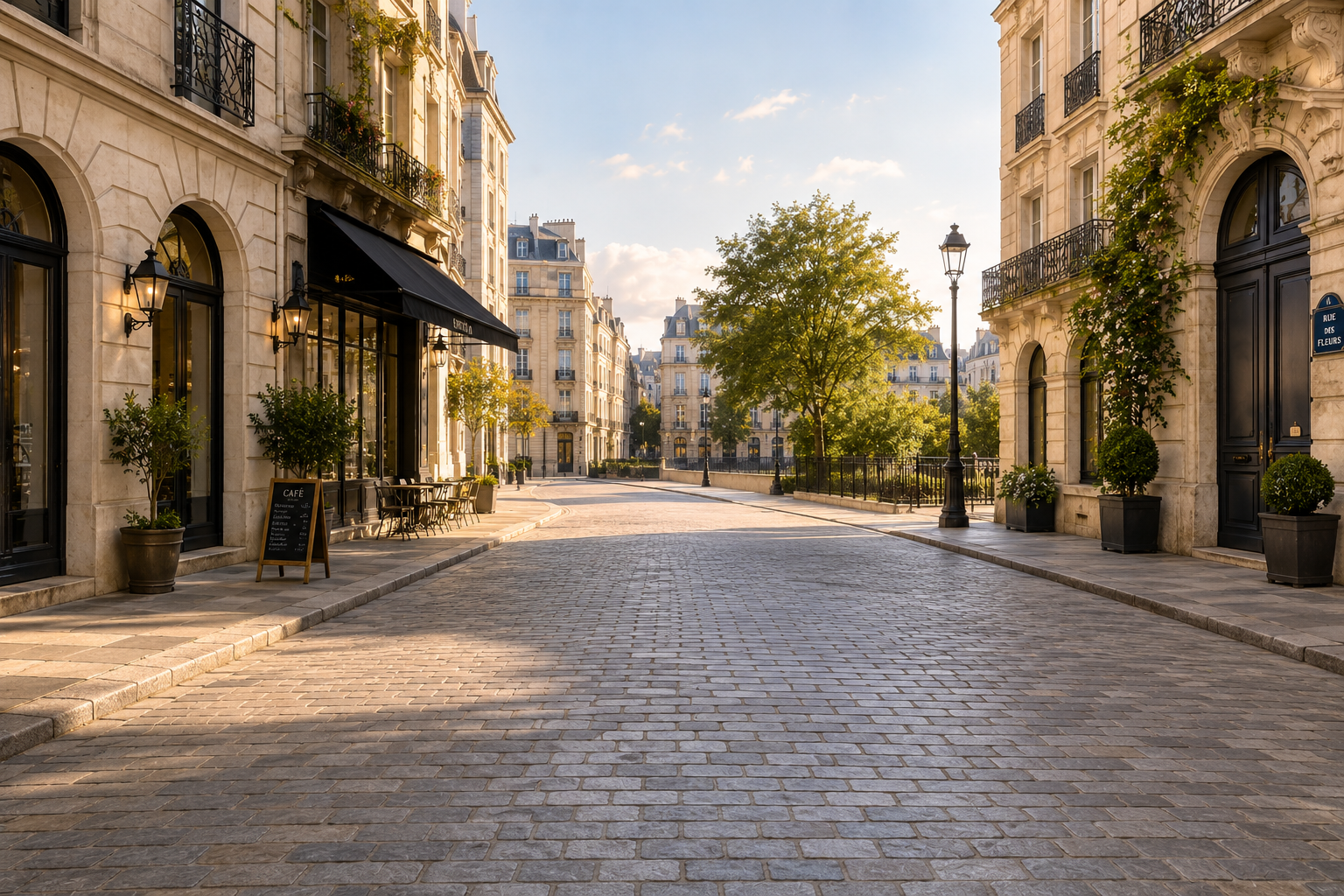 Step 4: pick the scene — a European city street