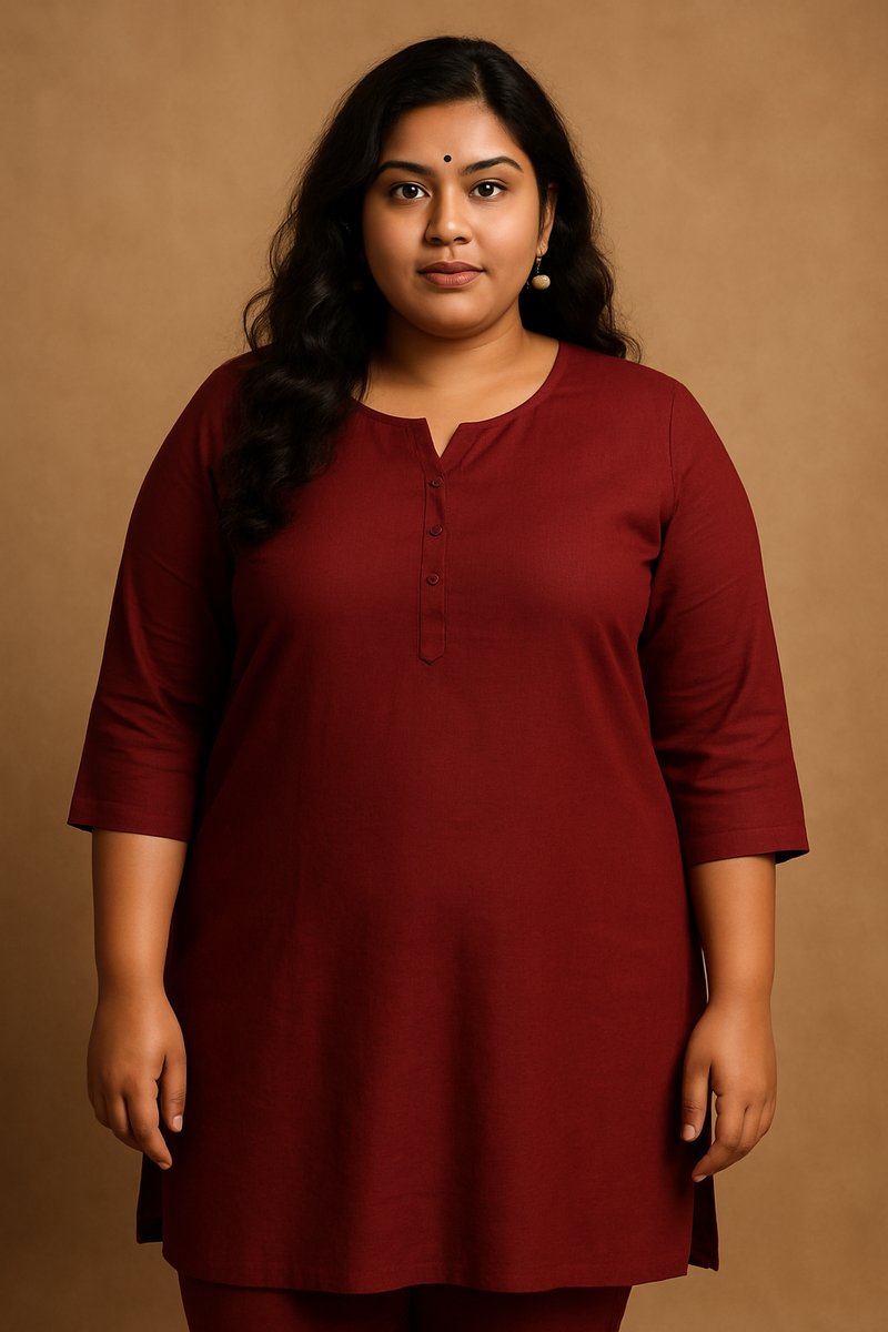 Plus size Indian female AI model for saree and festive wear listings