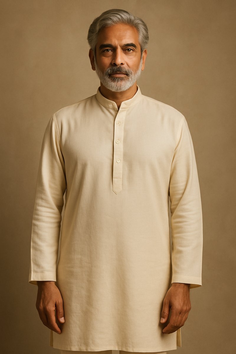 Mature Indian male AI model for age-appropriate menswear listings