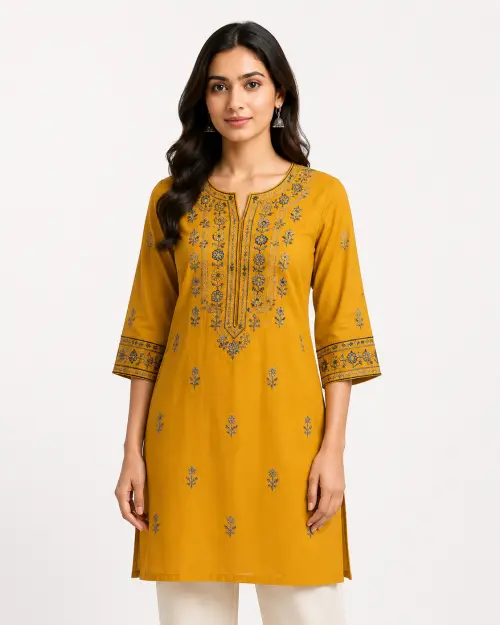 AI-generated kurti mockup on model
